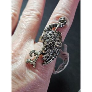 **Sale** Silver tone marcasite flamingo ring